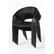 Fauteuils enveloppants en rotin PP Bolero noirs (lot de 4)