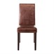 Chaise dossier haut en simili cuir Bolero marron foncé patiné x2