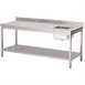Table du chef avec bac à droite et dosseret Gastro M 850x1800x700mm