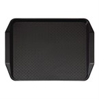 Plateau rectangulaire avec poignées en polypropylène Fast Food Cambro noir 43 cm