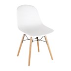 Chaise moulée PP avec structure métallique Arlo Bolero blanche (lot de 2)