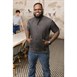 Veste mixte à boutons pression manches courtes Chef Works Tribeca denim noir
