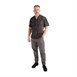 Pantalon de cuisine Works Urban Jogger 257 à fines rayures noires et blanches