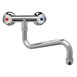 Robinets mélangeur bi-trou modèle lourd 3/4" fixation murale col bas