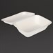 Barquettes à charnière en bagasse compostables Fiesta Compostable 18,2 cm (lot de 250)