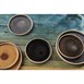 Assiettes plates bord droit granit bleu Olympia Canvas 25 cm  (Lot de 6)