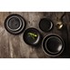 Assiettes plates bord droit noir mat Olympia Canvas 18 cm  (Lot de 6)