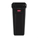 Collecteur de recyclage avec conduits d'aération Rubbermaid Slim Jim noir 60L