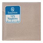Serviettes déjeuner kraft recyclées 400mm 2 plis pliage 1/4 (lot de 2000)