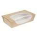 Barquettes à salade kraft recyclables avec fenêtre 1000ml (lot de 200)
