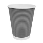 Gobelets paroi ondulée Fiesta Recyclable anthracite 225ml (lot de 500)