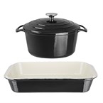 Ensemble 2 pièces cocotte et plat à rôtir en fonte Vogue Cook Like A Pro  
