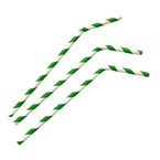 Pailles en papier flexibles Recyclables Fiesta Recyclable rayures vertes (lot de 250)