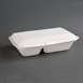Boîtes 2 compartiments avec couvercle à charnière compostables en bagasse Fiesta Compostable 253mm (lot de 200)