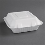 Boîtes avec couvercle à charnière compostables en bagasse Fiesta Green (lot de 200)