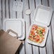 Boîtes avec couvercle à charnière compostables en bagasse Fiesta Green (lot de 200)
