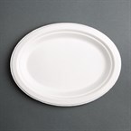 Assiettes ovales compostables en bagasse Fiesta Green (lot de 50)