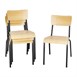 Chaises avec assise et dossier en bois Bolero Cantina gris métal (lot de 4)