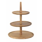 Présentoir en acacia 3 niveaux Olympia 305(Ø) x 395(H)mm