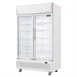 Armoire réfrigérée 2 portes vitrées à charnières avec caisson lumineux Polar Série G 950L