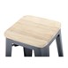 Tabourets hauts en acier gris avec assise en bois Bolero Bistro (lot de 4)
