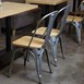 Chaises en acier avec assise en bois Bolero (lot de 4)