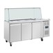 Comptoir à salade GN avec pare-haleine carré Polar Série U 3 portes