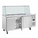 Comptoir à salade GN avec pare-haleine carré Polar Série U 3 portes
