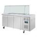 Comptoir à salade GN avec pare-haleine carré Polar Série U 3 portes