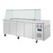 Comptoir à salade GN avec pare-haleine carré Polar Série U 4 portes