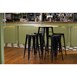 Mange-debout noir avec plateau en bois Bolero Bistro