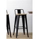 Tabourets bistro hauts avec dossier et assise en bois Bolero noirs (lot de 4)