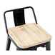 Tabourets bistro hauts avec dossier et assise en bois Bolero noirs (lot de 4)