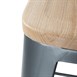 Tabourets bistro hauts avec dossier et assise en bois Bolero gris métallisé (lot de 4)