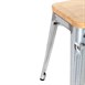 Tabourets bistro bas en acier avec assise en bois Bolero (lot de 4)