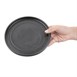Assiettes plates rondes texturées Olympia Cavolo noires 180mm (lot de 6)