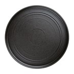 Assiettes plates rondes texturées Olympia Cavolo noires 270mm (lot de 4)