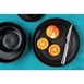 Assiettes plates rondes texturées Olympia Cavolo noires 270mm (lot de 4)