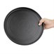 Assiettes plates rondes texturées Olympia Cavolo noires 270mm (lot de 4)