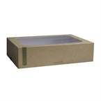 Boîtes compostables standards avec plateau et couvercle à fenêtre Vegware (Lot de 50)