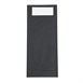 Pochettes à couverts noires avec serviette blanches Europochette (lot de 500)