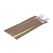 Pochettes à couverts marron avec serviette blanche Europochette (lot de 100)