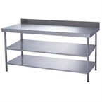 Table murale inox avec 2 étagères inférieures Parry 600(P)mm
