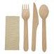 Ensembles de couverts en bois 4-en-1 emballages individuels kraft eGreen (lot de 250)