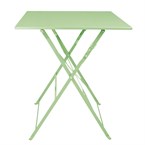 Table de terrasse carrée pliante en acier Bolero vert clair 600 mm