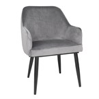 Chaises en velours Bolero Lia grises (lot de 2)