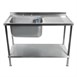 Plonge inox soudée cuve à gauche égouttoir à droite Holmes 1200 mm