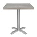Plateau de table carré pré-percé en mélamine Bolero gris 
