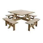 Table de pique-nique en bois carrée Rowlinson 1980mm