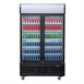 Vitrine réfrigérée positive 2 portes battantes avec caisson lumineux Polar Série G 950L noire